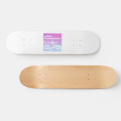 Skateboard Cool Géométrique rose et pourpre | Initiales de co (Horz)