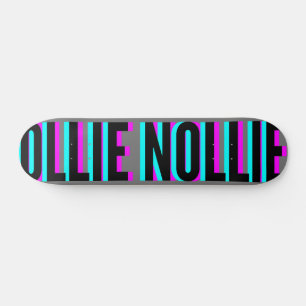 Skateboard Cool Glitch Grey Ollie Nollie Planche De Patinage