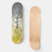 Skateboard Cool gris jaune Ombre motif géométrique Monogramme (Recto)
