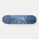 Skateboard cool impressionnant effet antique pieuvre blanche (Horz)