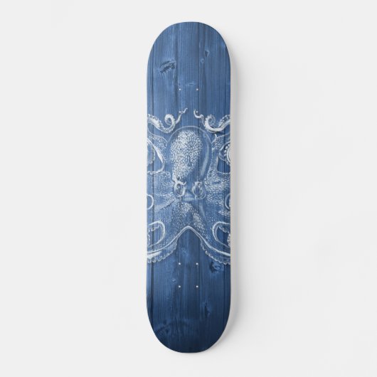 Skateboard cool impressionnant effet antique pieuvre blanche (Recto)