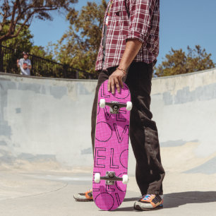 Skateboard Cool Love - Planche à roulettes bleu rose pré-cons