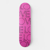 Skateboard Cool Love - Planche à roulettes bleu rose pré-cons (Recto)