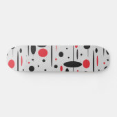 Skateboard Cool moderne Abstrait Géométrique Rouge Noir (Horz)