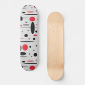 Skateboard Cool moderne Abstrait Géométrique Rouge Noir (Recto)
