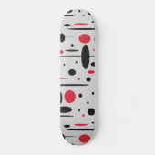 Skateboard Cool moderne Abstrait Géométrique Rouge Noir (Recto)