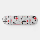 Skateboard Cool Moderne Abstrait Géométrique Rouge Noir Enfan (Horz)