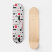 Skateboard Cool Moderne Abstrait Géométrique Rouge Noir Enfan (Recto)