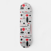 Skateboard Cool Moderne Abstrait Géométrique Rouge Noir Enfan (Recto)