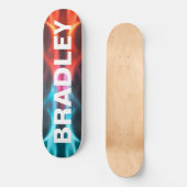 Skateboard Cool Moderne Bleu Rouge Feu tendance Nom personnal (Recto)