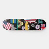 Skateboard Cool moderne tendance motif moderne noir et couleu (Horz)