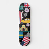 Skateboard Cool moderne tendance motif moderne noir et couleu (Recto)