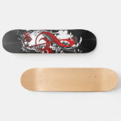 Skateboard Cool Musique notes tourbillons pointillés fleurs é (Horz)