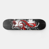 Skateboard Cool Musique notes tourbillons pointillés fleurs é (Horz)