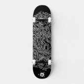 Skateboard Cool noir blanc Art numérique Abstrait (Recto)