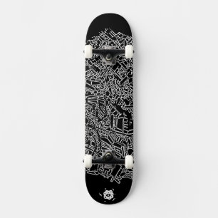 Skateboard Cool noir blanc Art numérique Abstrait