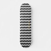 Skateboard Cool noir blanc Chevron Motif or Monogramme (Devant)