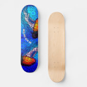 Skateboard Cool Orange Jellyfish Bleu Océan, Go with the Flow (Recto)