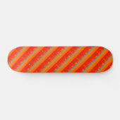 Skateboard Cool Rustic Blue Orange Yellow Stripes rouges (Horz)