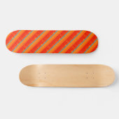 Skateboard Cool Rustic Blue Orange Yellow Stripes rouges (Horz)