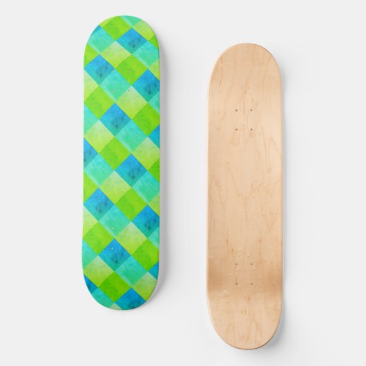 Skateboard Cool rustique bleu et vert (Recto)