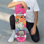 Skateboard Cool Surreal Funny Unique Personnalisé Nom<br><div class="desc">Cool Surreal Funny Unique Personnalisé Nom personnalisé Skateboard vous propose votre nom personnalisé dans la typographie moderne sur un collage amusant de voitures, avions, canards, fleurs, oiseaux et une personne. Personnalisez en modifiant le texte dans la zone de texte fournie. Offrez un cadeau sur mesure, un skateboard personnalisé à votre...</div>