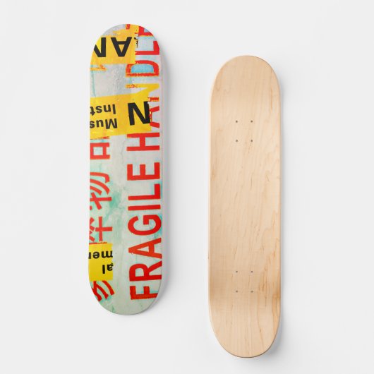Skateboard COOL Torn FRAGILE Marquage avec caractères chinois (Recto)