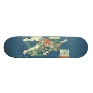 Skateboard Copie japonaise tatouée Skatebo de bois de graveur