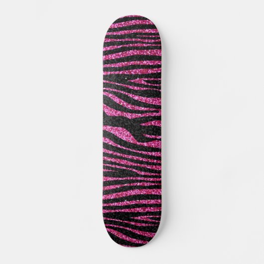 Skateboard Copie rose et noire de zèbre bling (parties (Recto)