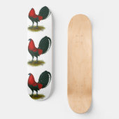 Skateboard Coq de combat américain : Brun Rouge (Recto)