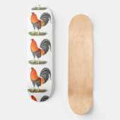 Skateboard Coq de combat bleu rouge (Recto)