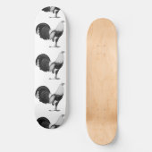 Skateboard Coq de combat gris à ailes de canard (Recto)