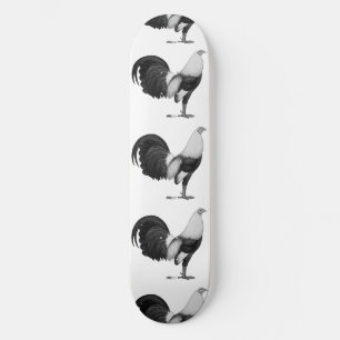 Skateboard Coq de combat gris à ailes de canard