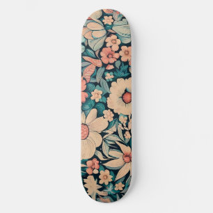 Skateboard Coque Coussin de fleurs de Bohême
