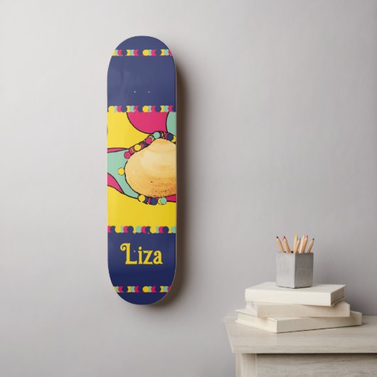Skateboard coque moderne design abstrait plage (Art mural)