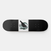 Skateboard Corbeau crâne squelette clé noir (Horz)