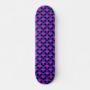 Skateboard Corey Tiger 80s Vintage Gamer Cœurs Champignons