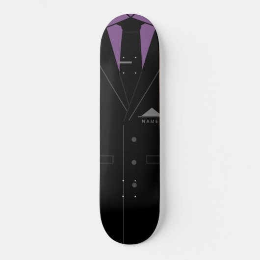 Skateboard Costume noir élégant - Ajouter votre nom (Recto)