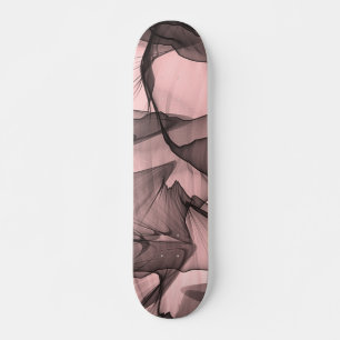 Skateboard Couche mystique des rayures de chiffon Noir N rose