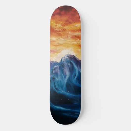 Skateboard Coucher de soleil Abstrait (Recto)