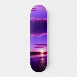 Skateboard Coucher de soleil bleu russe