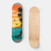 Skateboard Coucher de soleil de palmier (Recto)