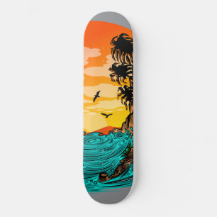Skateboard Coucher de soleil de palmier