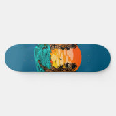 Skateboard Coucher de soleil de palmier (Horz)