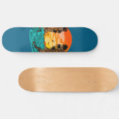 Skateboard Coucher de soleil de palmier (Horz)