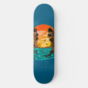 Skateboard Coucher de soleil de palmier