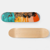 Skateboard Coucher de soleil de palmier (Horz)