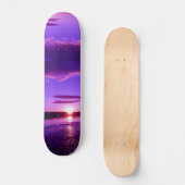 Skateboard Coucher de soleil russe bleu (Recto)