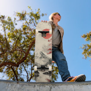 Skateboard Coucher de soleil serein sur le mont Fuji