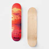 Skateboard Coucher de soleil tropical cool (Recto)